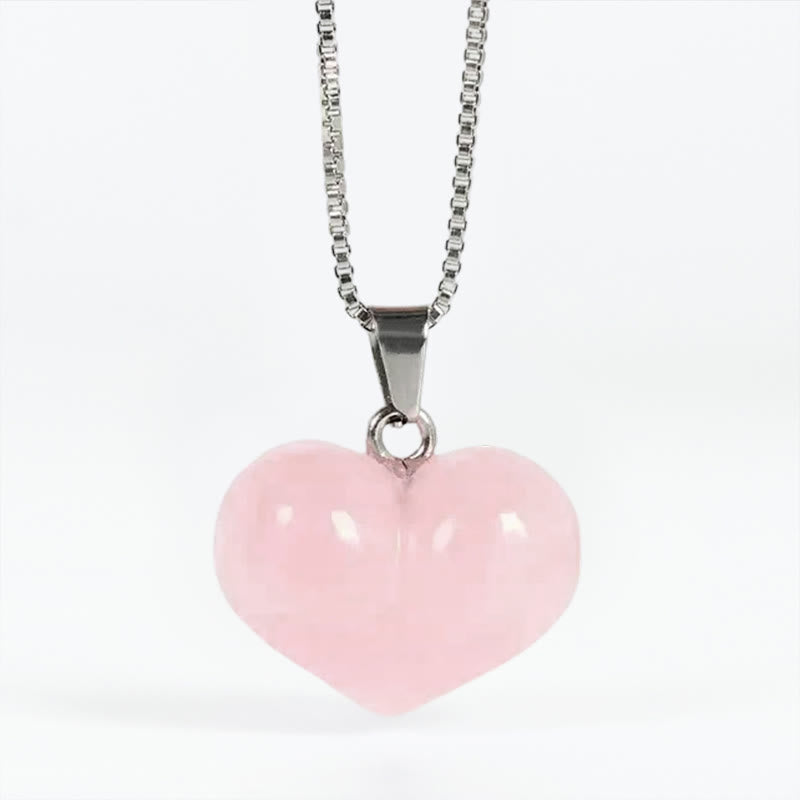 Nimara Ritual Heart Design Amethyst Topaz Pink Crystal Opal Tiger Eye White Crystal Red Jasper Amazonite Green Aventurine Black Obsidian Citrine Balance Necklace Pendant