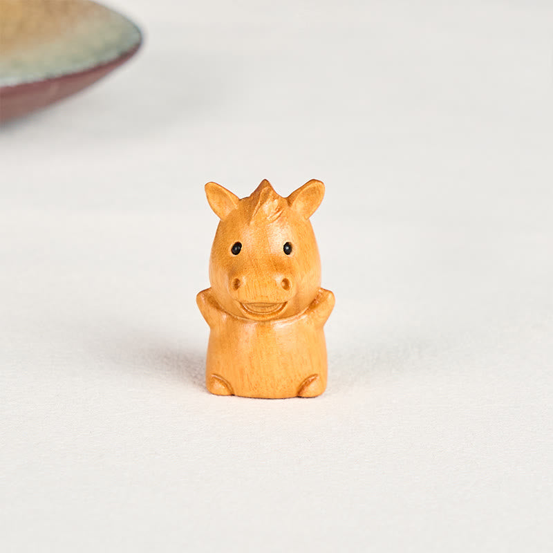 Nimara Ritual "Hoping You Success and Good Luck" Mini Year of the Horse Linden Wood Prosperity Decoration Includes Gift Message Card