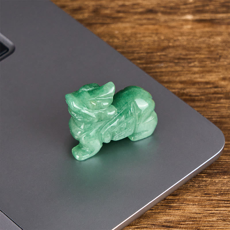 Nimara Ritual "Choose Wisely" Natural Small PiXiu Green Aventurine Luck Decoration Includes Gift Message Card