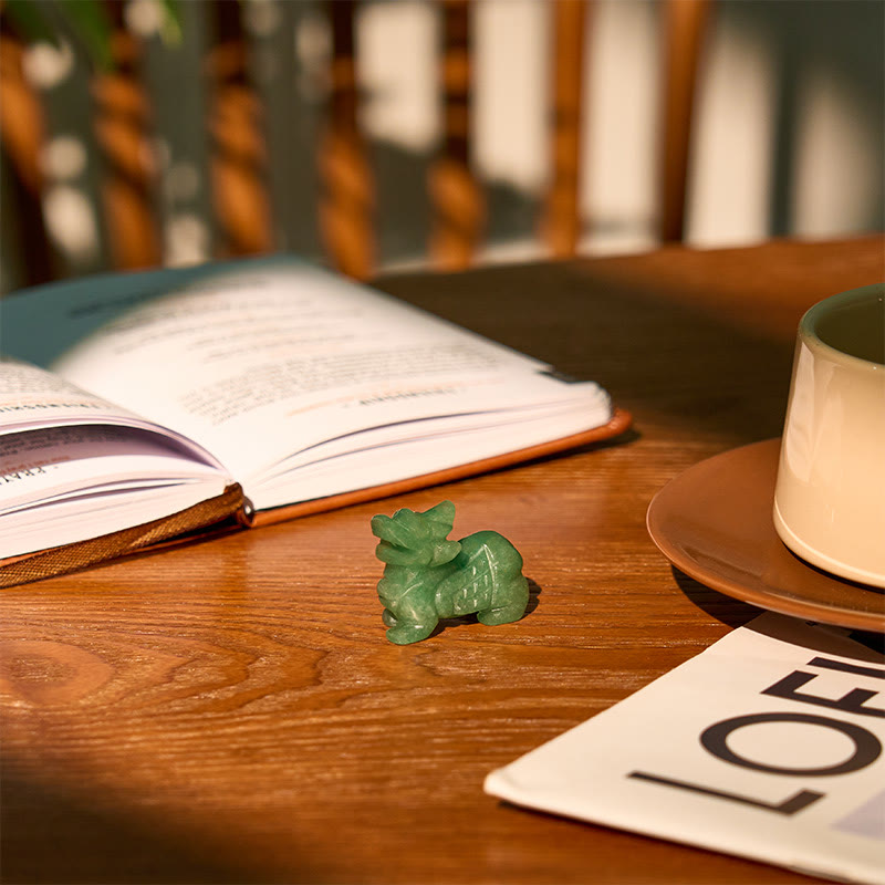 Nimara Ritual "Choose Wisely" Natural Small PiXiu Green Aventurine Luck Decoration Includes Gift Message Card