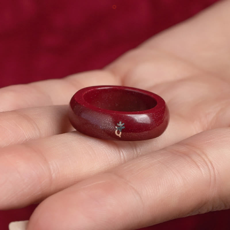 Nimara Ritual Chinese Zodiac Year Of The Horse Cinnabar Blessing Ring