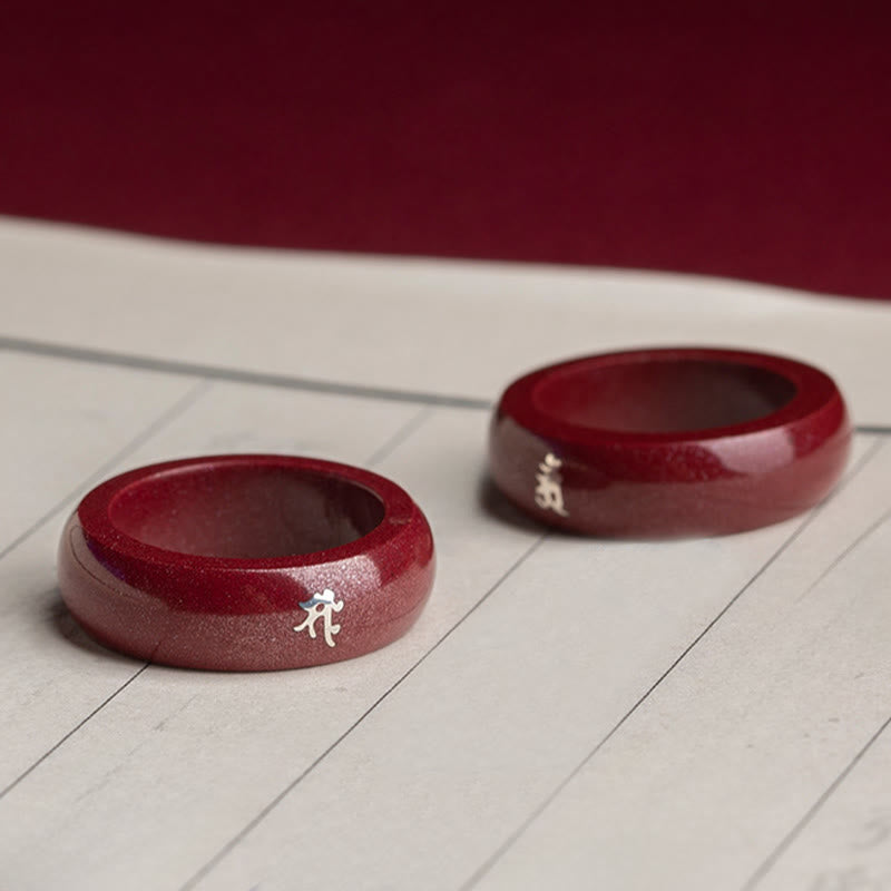 Nimara Ritual Chinese Zodiac Year Of The Horse Cinnabar Blessing Ring