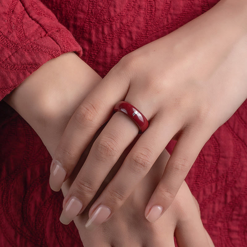 Nimara Ritual Chinese Zodiac Year Of The Horse Cinnabar Blessing Ring