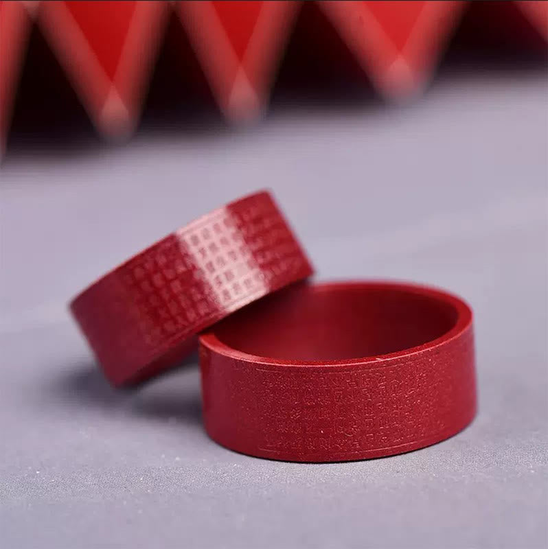 Nimara Ritual Cinnabar Om Mani Padme Hum Heart Sutra Blessing Ring