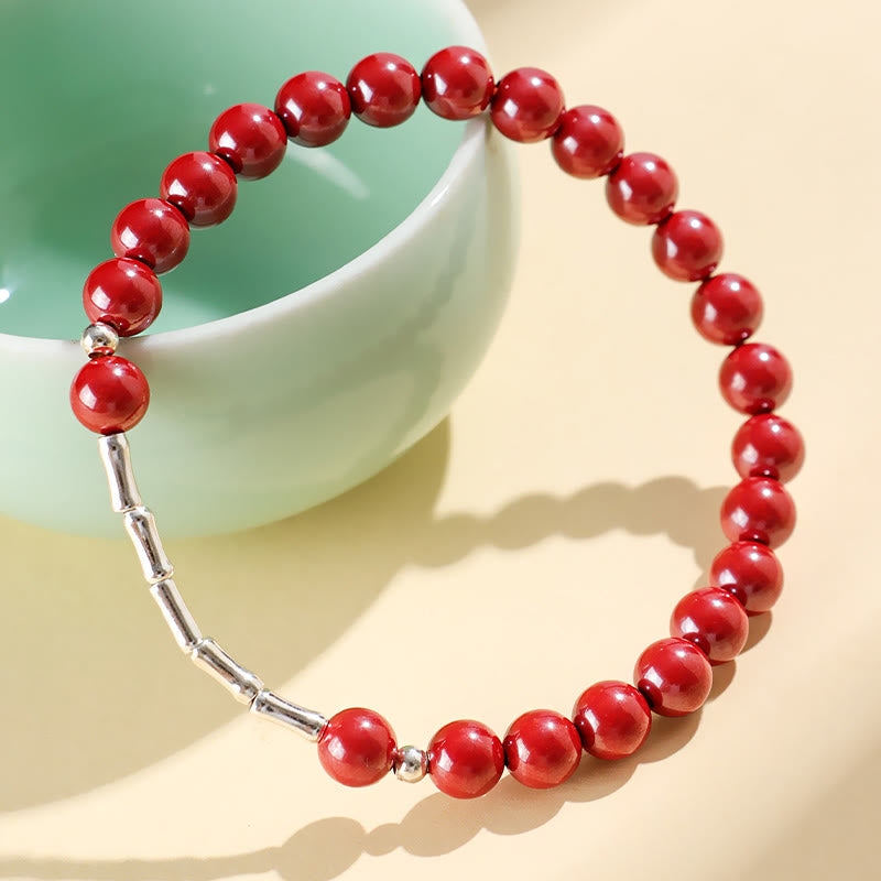 Nimara Ritual Cinnabar 925 Sterling Silver Calm Concentration Bracelet