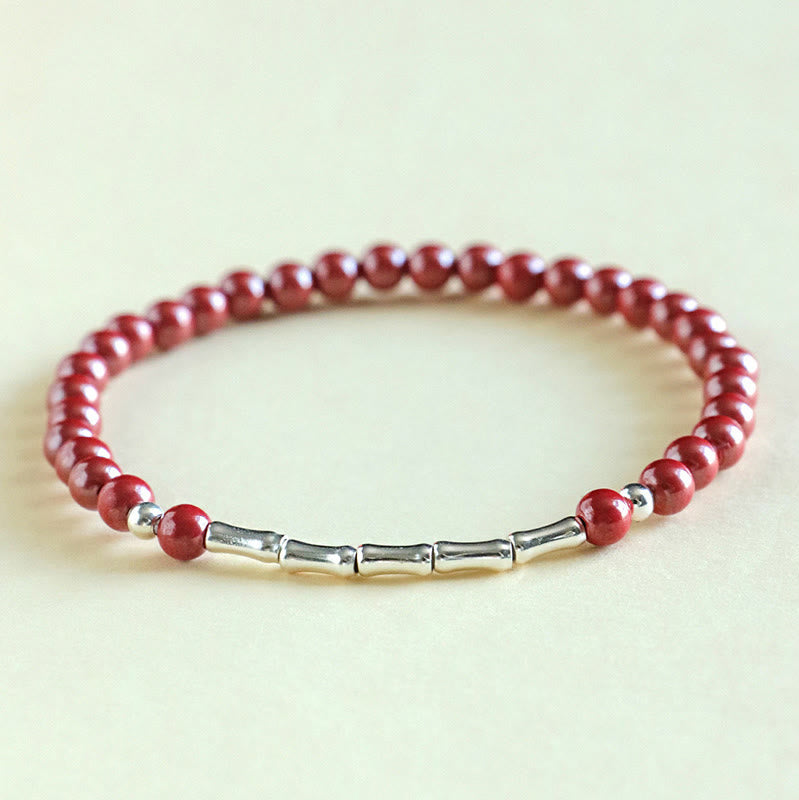 Nimara Ritual Cinnabar 925 Sterling Silver Calm Concentration Bracelet