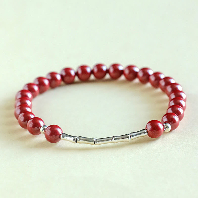 Nimara Ritual Cinnabar 925 Sterling Silver Calm Concentration Bracelet