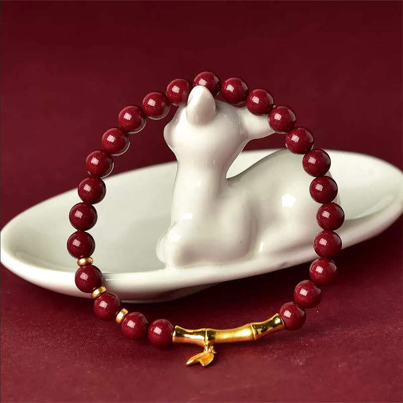 Nimara Ritual Bamboo Cinnabar 925 Sterling Silver Concentration Bracelet