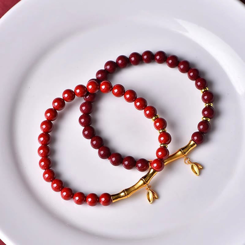 Nimara Ritual Bamboo Cinnabar 925 Sterling Silver Concentration Bracelet