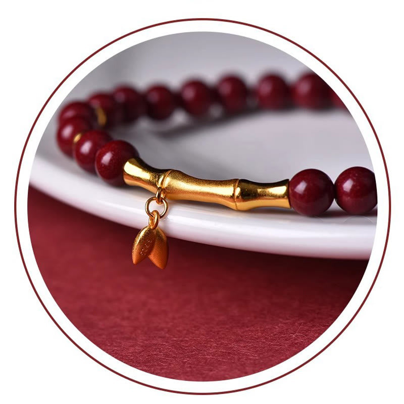 Nimara Ritual Bamboo Cinnabar 925 Sterling Silver Concentration Bracelet