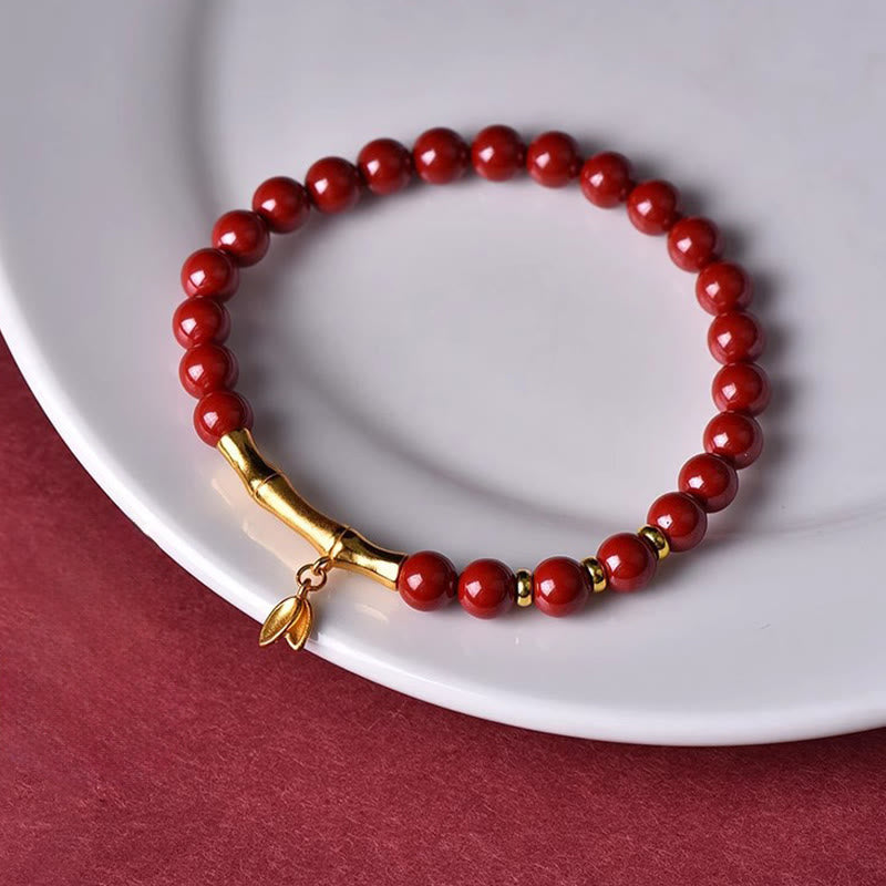 Nimara Ritual Bamboo Cinnabar 925 Sterling Silver Concentration Bracelet
