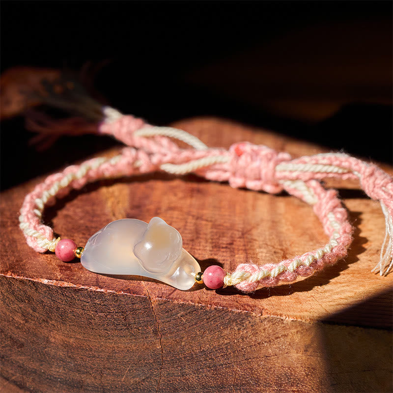 Nimara Ritual Chalcedony Cat Positive Harmony Bracelet
