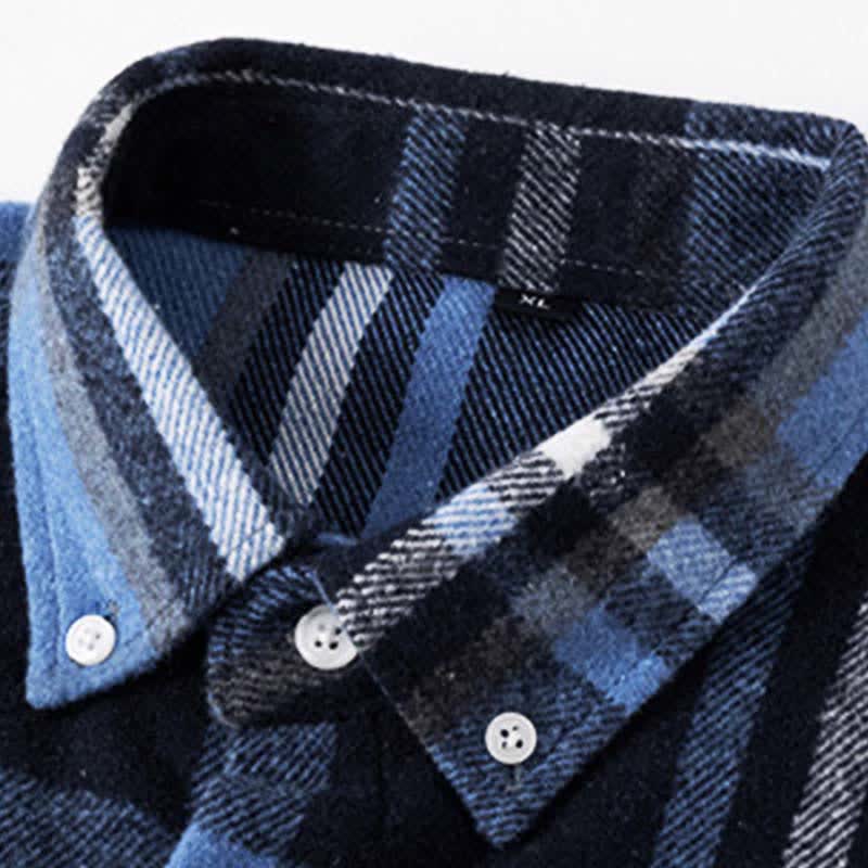 Nimara Ritual Commute Multicolor Plaid Button Men's Cotton Long Sleeve Shirts With Pocket