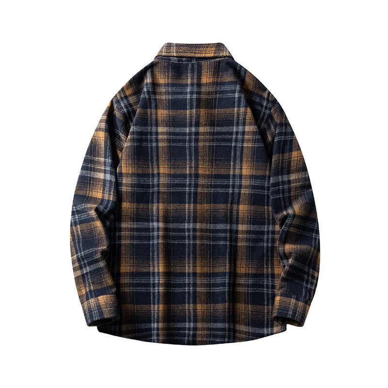 Nimara Ritual Commute Multicolor Plaid Button Men's Cotton Long Sleeve Shirts With Pocket