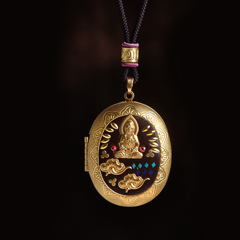 Nimara Ritual Copper Kwan Yin Avalokitesvara Zakiram Wealth Pendant Necklace