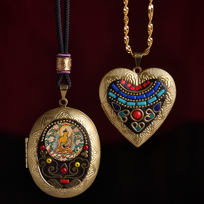 Nimara Ritual Copper Kwan Yin Avalokitesvara Zakiram Wealth Pendant Necklace