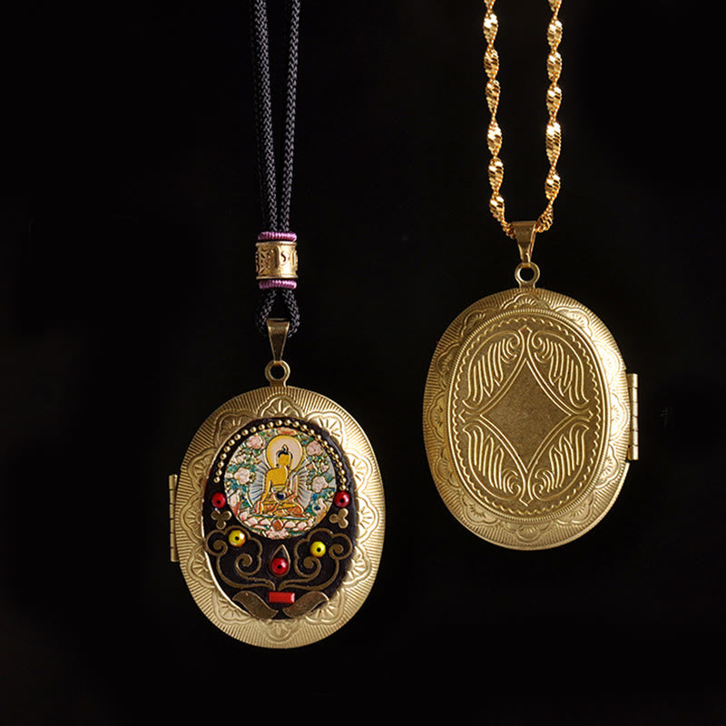 Nimara Ritual Copper Kwan Yin Avalokitesvara Zakiram Wealth Pendant Necklace