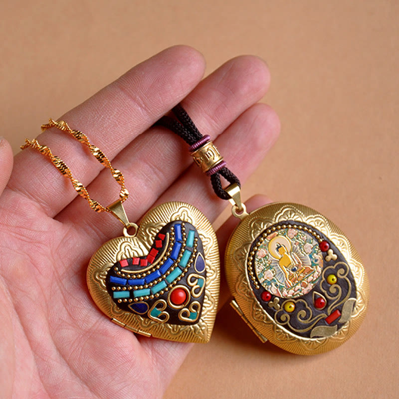 Nimara Ritual Copper Kwan Yin Avalokitesvara Zakiram Wealth Pendant Necklace