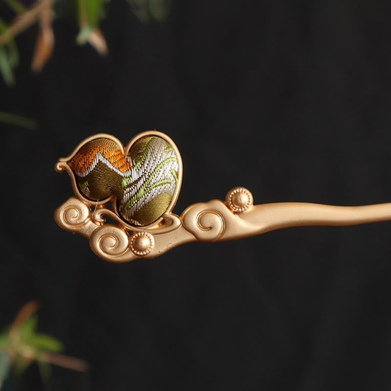 Nimara Ritual Gourd Red Agate Bead Calm Confidence Hairpin