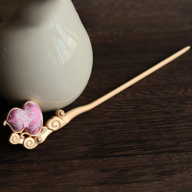 Nimara Ritual Gourd Red Agate Bead Calm Confidence Hairpin