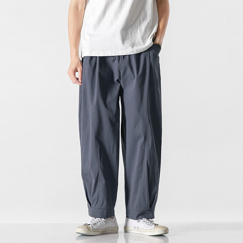 Nimara Ritual Summer Solid Drawstring Ankle-Length Men's Cargo Harem Pants With Pockets