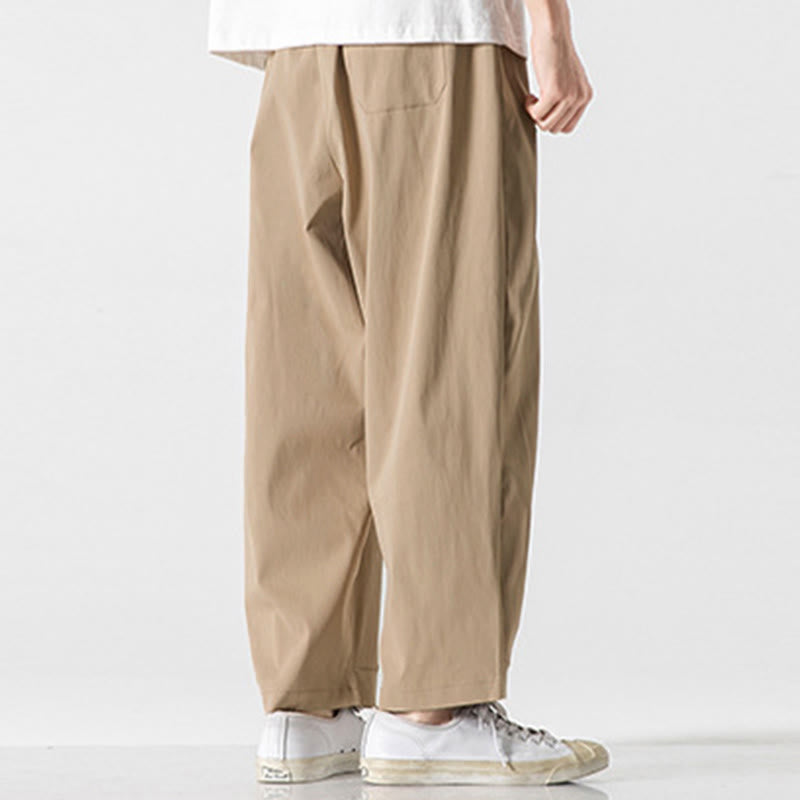 Nimara Ritual Summer Solid Drawstring Ankle-Length Men's Cargo Harem Pants With Pockets