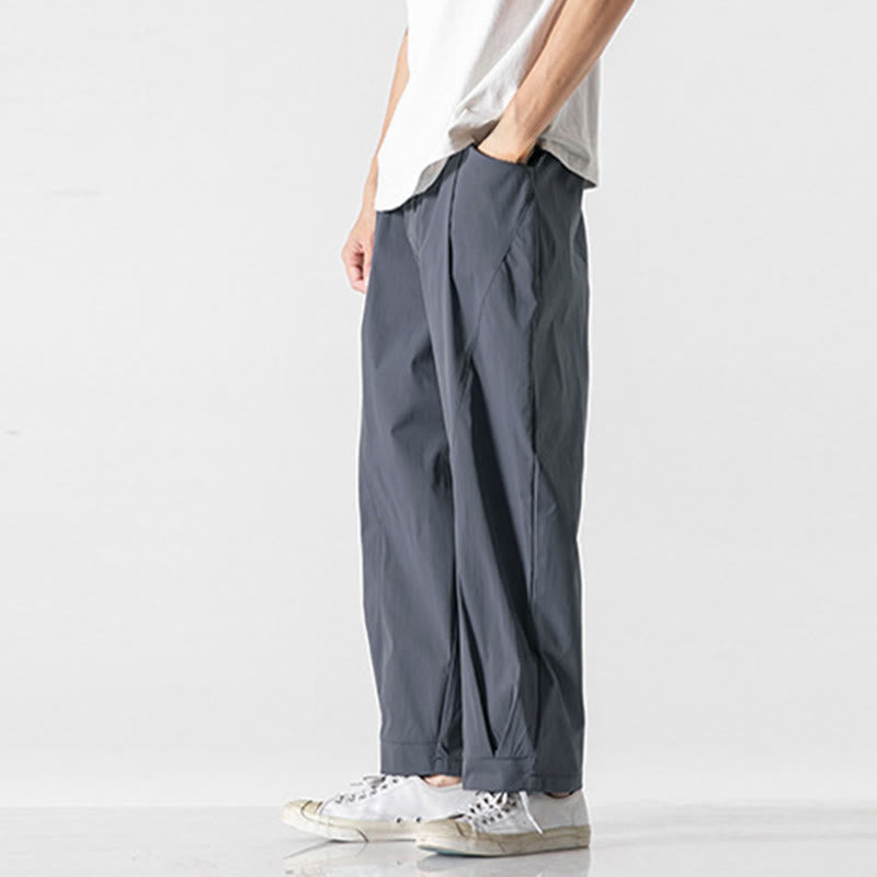 Nimara Ritual Summer Solid Drawstring Ankle-Length Men's Cargo Harem Pants With Pockets
