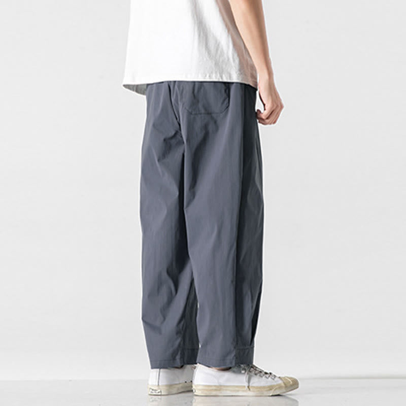 Nimara Ritual Summer Solid Drawstring Ankle-Length Men's Cargo Harem Pants With Pockets