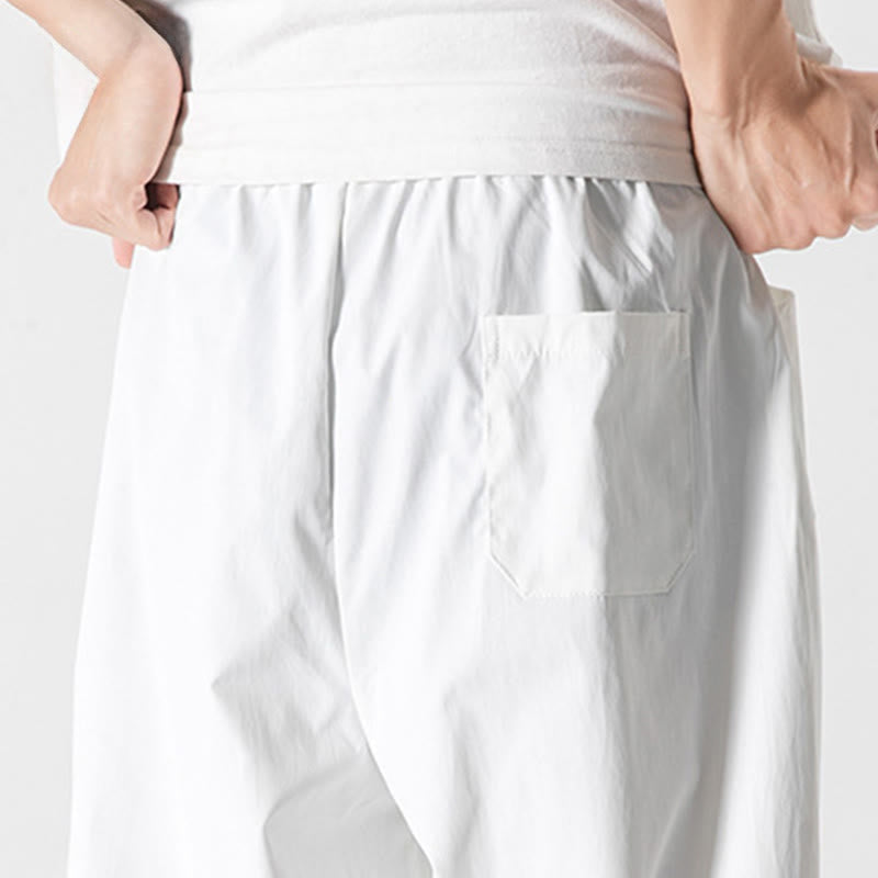 Nimara Ritual Summer Solid Drawstring Ankle-Length Men's Cargo Harem Pants With Pockets