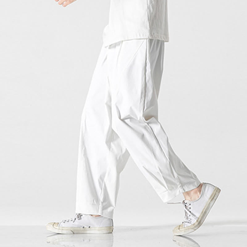 Nimara Ritual Summer Solid Drawstring Ankle-Length Men's Cargo Harem Pants With Pockets