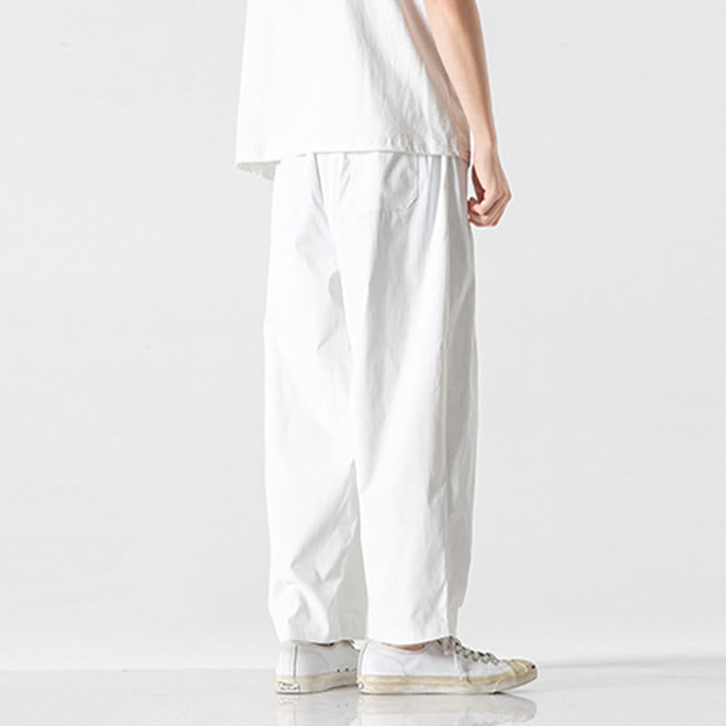 Nimara Ritual Summer Solid Drawstring Ankle-Length Men's Cargo Harem Pants With Pockets