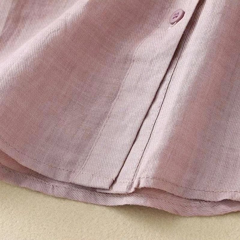 Nimara Ritual Plain Crew Neck Buttons Design Three Quarter Sleeve Women's Shirt