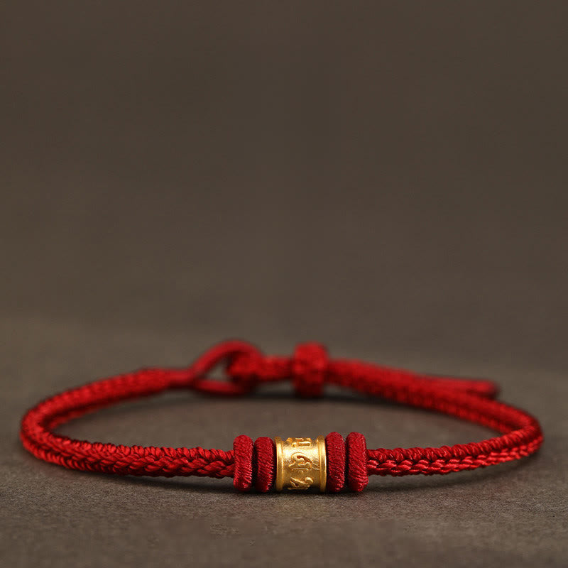 Nimara Ritual Tibet Handmade 999 Gold Om Mani Padme Hum Luck Protection Bracelet