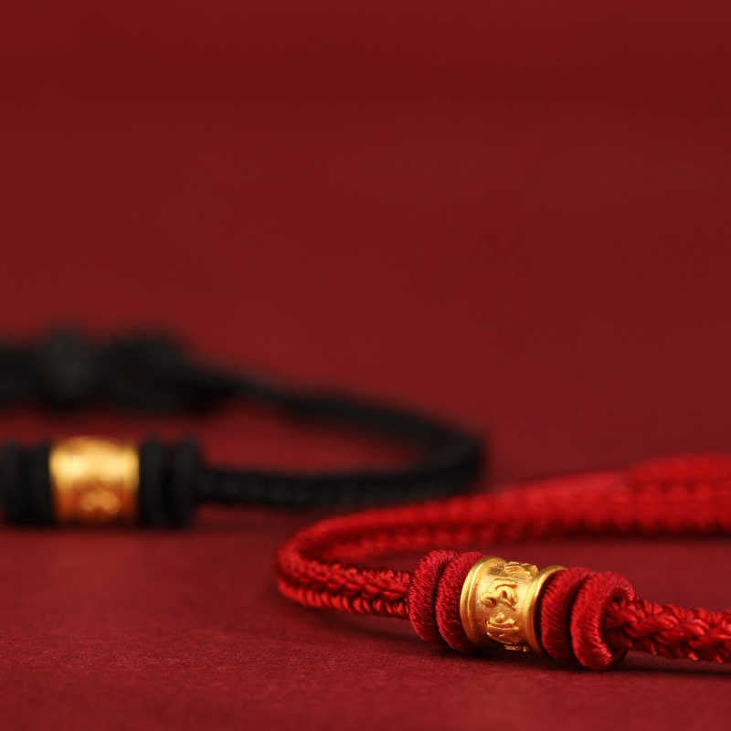 Nimara Ritual Tibet Handmade 999 Gold Om Mani Padme Hum Luck Protection Bracelet