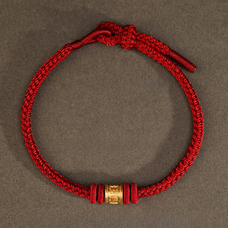 Nimara Ritual Tibet Handmade 999 Gold Om Mani Padme Hum Luck Protection Bracelet