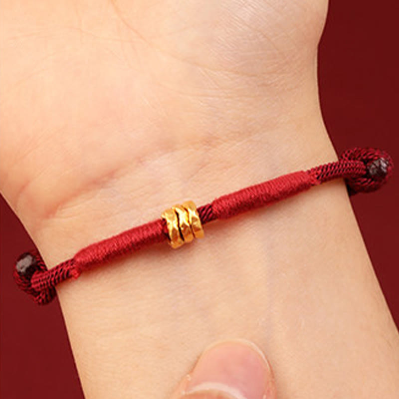 Nimara Ritual 999 Gold Ring Design Handmade Luck Braided Red Rope Bracelet Anklet