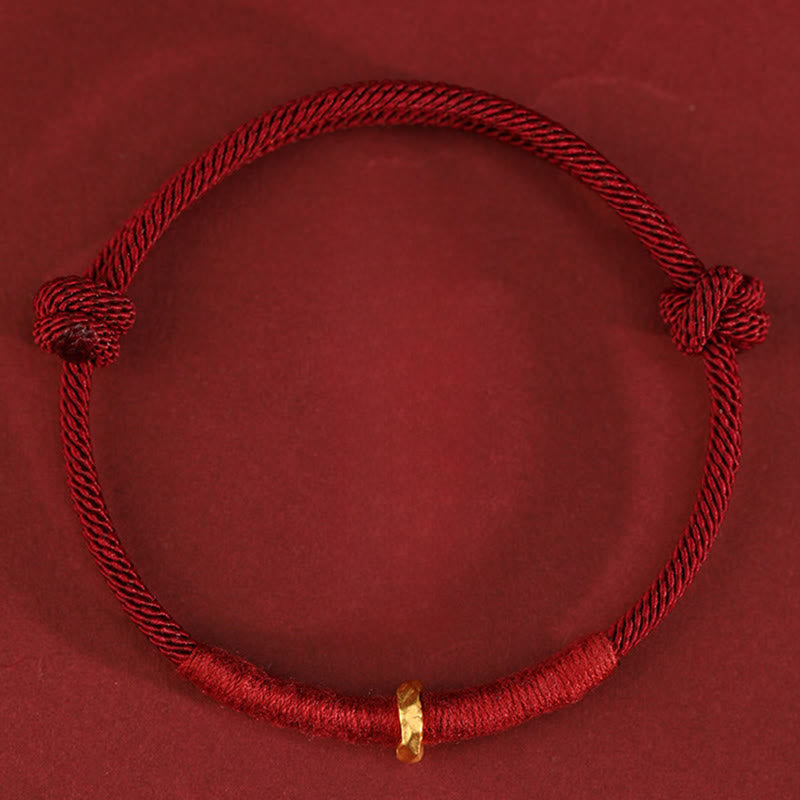 Nimara Ritual 999 Gold Ring Design Handmade Luck Braided Red Rope Bracelet Anklet