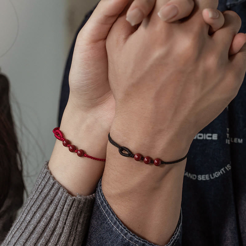 Nimara Ritual Handmade Cinnabar Beads Calm Blessing Braided Rope Bracelet