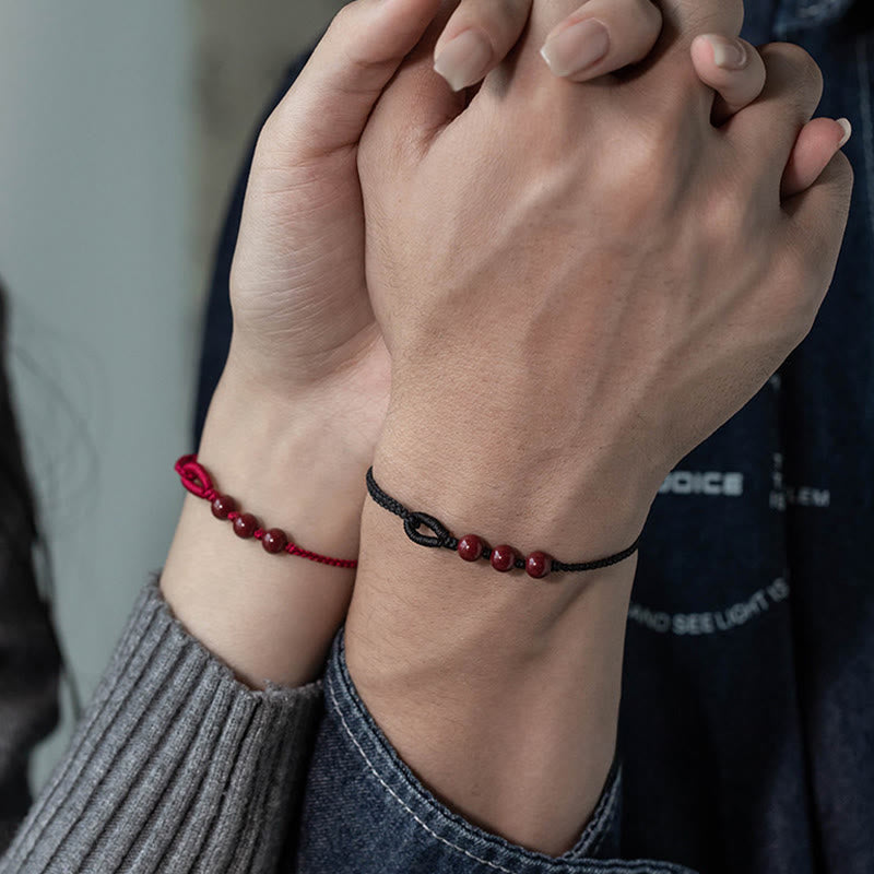 Nimara Ritual Handmade Cinnabar Beads Calm Blessing Braided Rope Bracelet