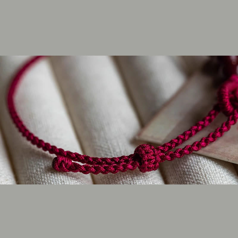 Nimara Ritual Handmade Cinnabar Beads Calm Blessing Braided Rope Bracelet