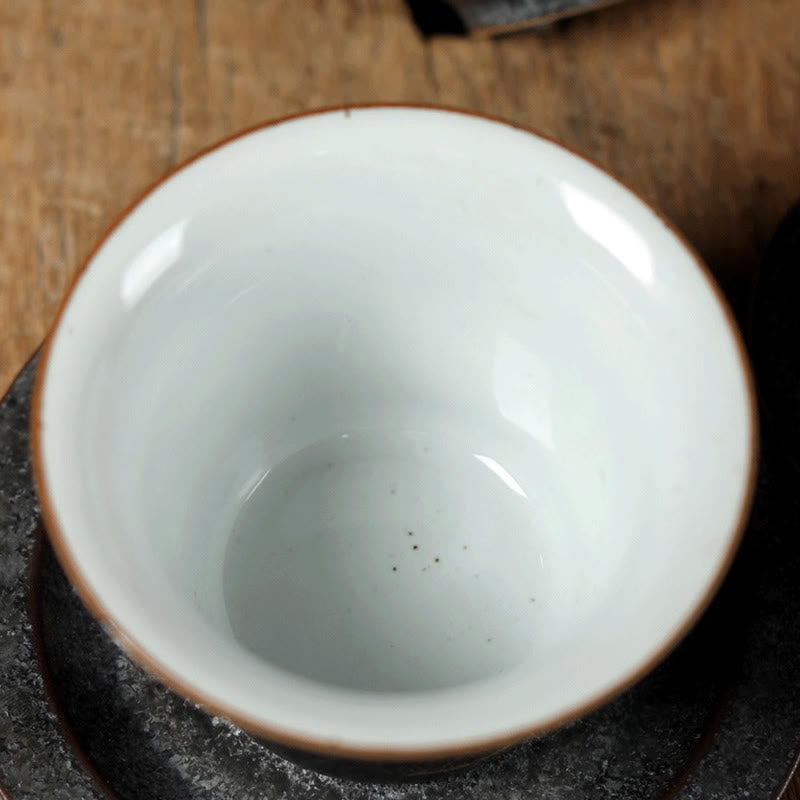 Nimara Ritual Small Hand-painted Golden Crane Ceramic Teacup Kung Fu Tea Cup 40ml