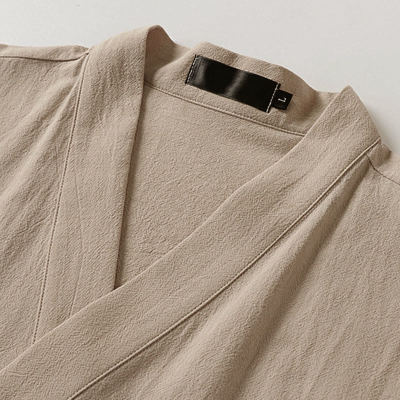Nimara Ritual Summer Solid Color V-Neck Sleeveless Men's Cotton Linen Vest