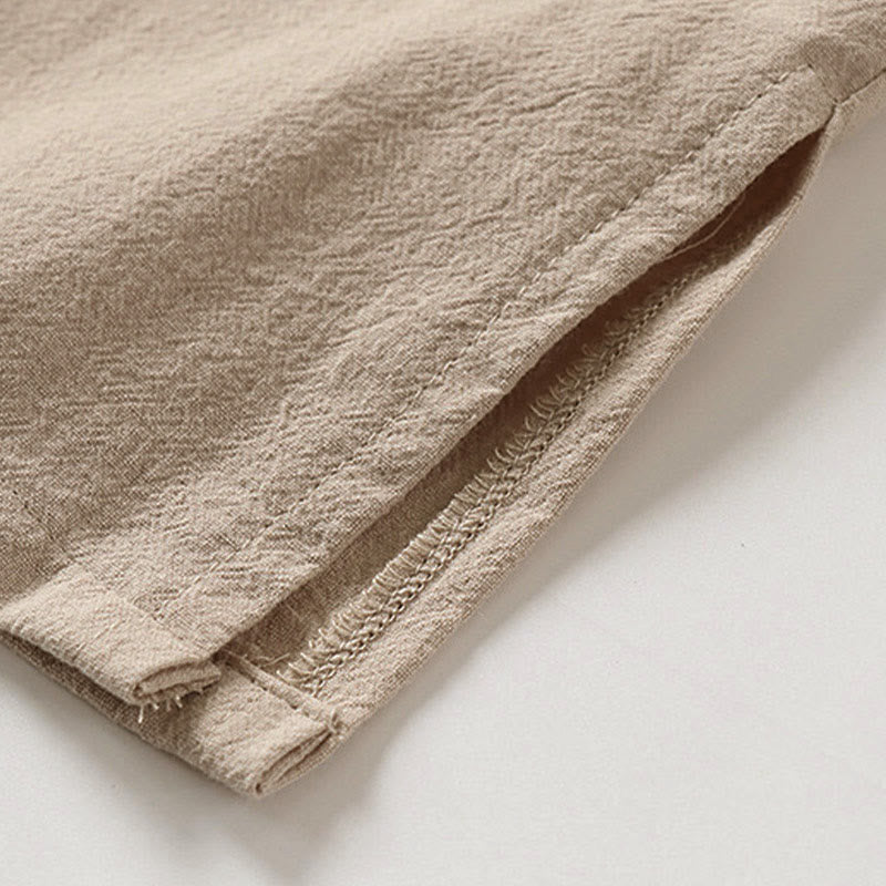 Nimara Ritual Summer Solid Color V-Neck Sleeveless Men's Cotton Linen Vest
