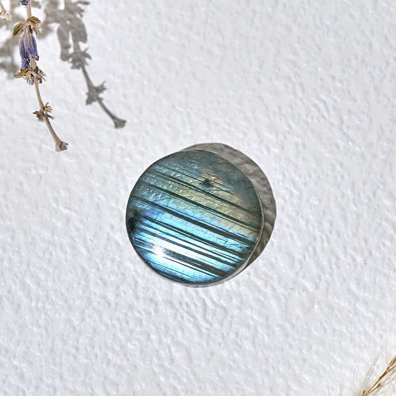 Nimara Ritual Natural Round Labradorite Healing Figurine Decoration