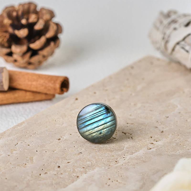 Nimara Ritual Natural Round Labradorite Healing Figurine Decoration