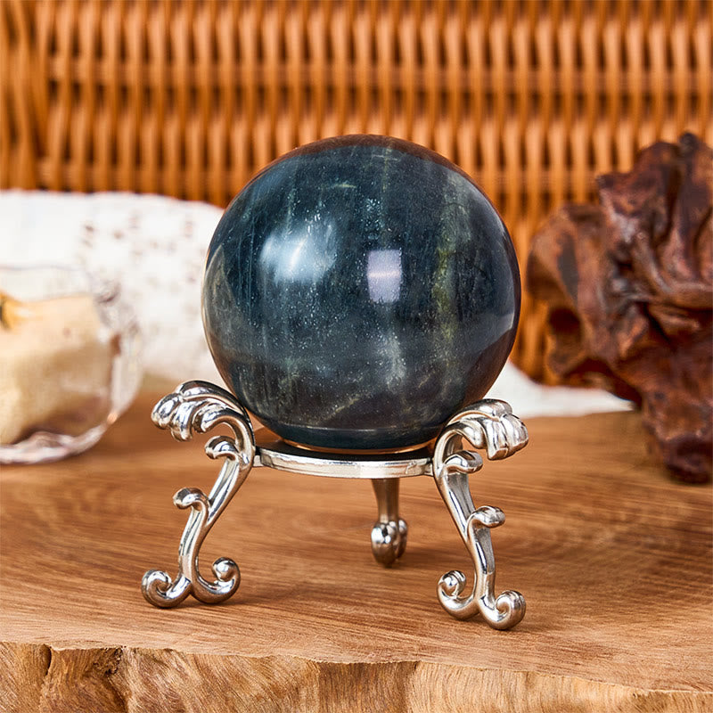 Nimara Ritual Round Ball Figurine Natural Labradorite Healing Statue Office Home Decoration