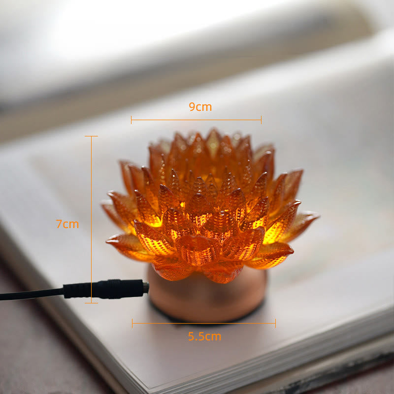 Nimara Ritual Lotus Liuli Glass Copper Brass New Begining Home Decoration