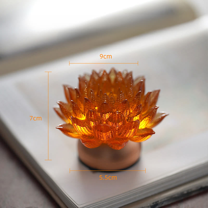 Nimara Ritual Lotus Liuli Glass Copper Brass New Begining Home Decoration