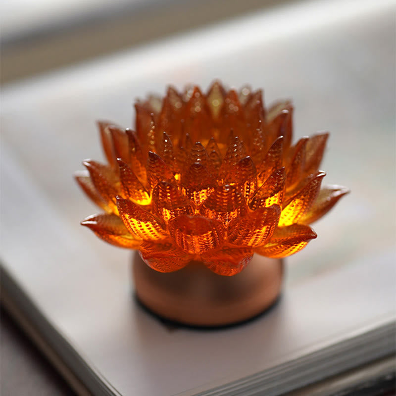 Nimara Ritual Lotus Liuli Glass Copper Brass New Begining Home Decoration