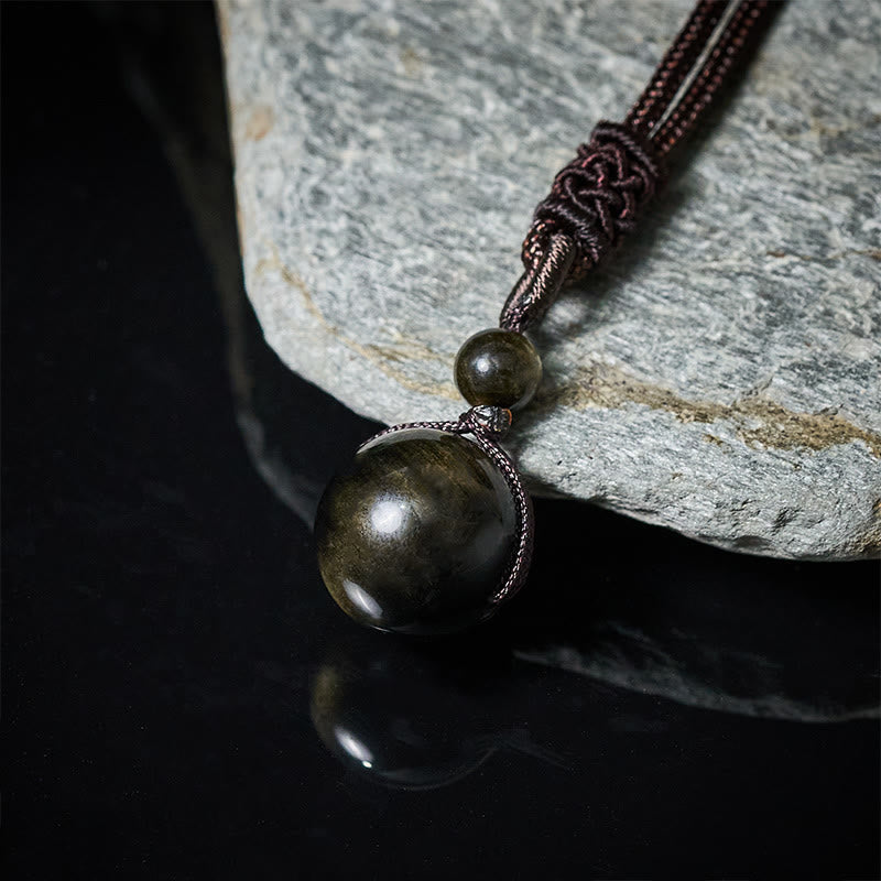 Nimara Ritual Tiger's Eye Silver Sheen Obsidian Gold Sheen Obsidian Rainbow Obsidian Positive Necklace Pendant